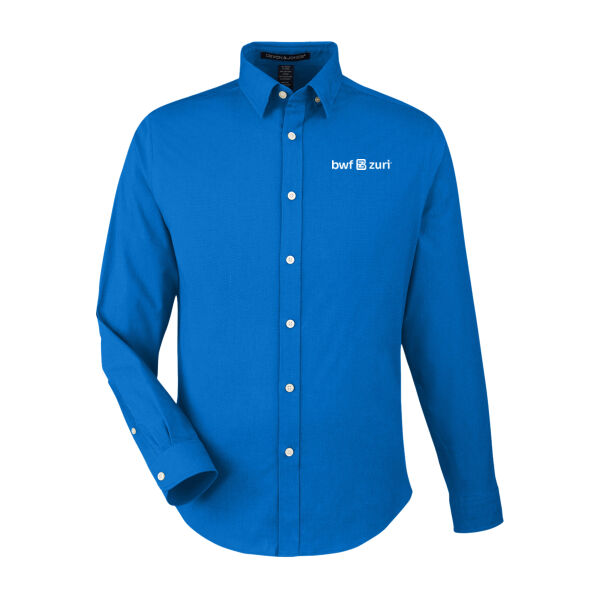 Devon & Jones Men's CrownLux Performance Spencer Poplin Dress Shirt - Embroidered Logo Thumbnail