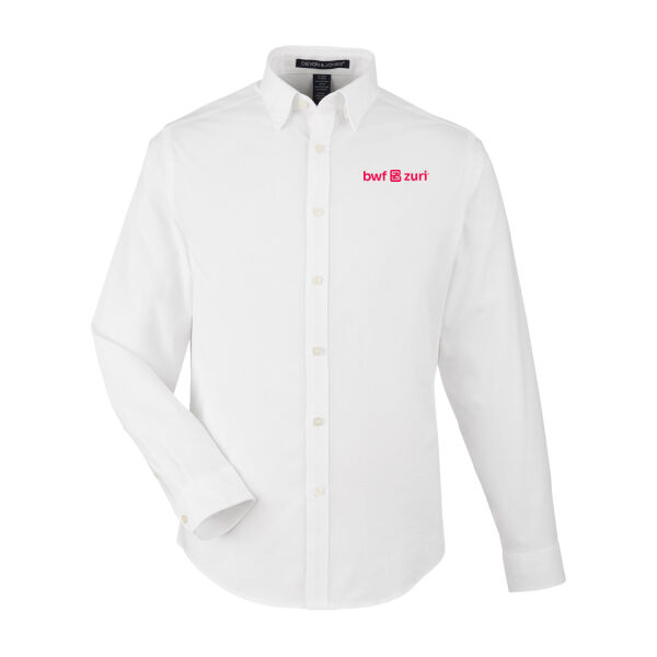 Devon & Jones Men's CrownLux Performance Spencer Poplin Dress Shirt - Embroidered Logo Thumbnail