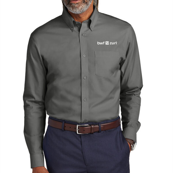 Brooks Brothers Tall Wrinkle-Free Stretch Pinpoint Shirt - Embroidered Logo Thumbnail