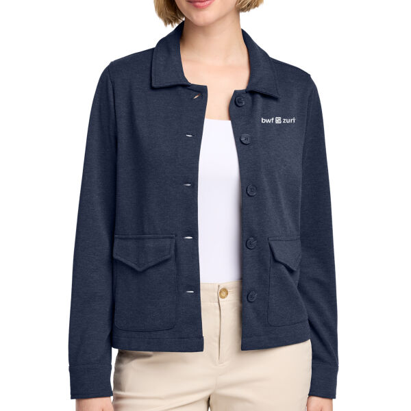 Brooks Brothers Women's Mid-Layer Stretch Button Jacket - Embroidered Logo Thumbnail
