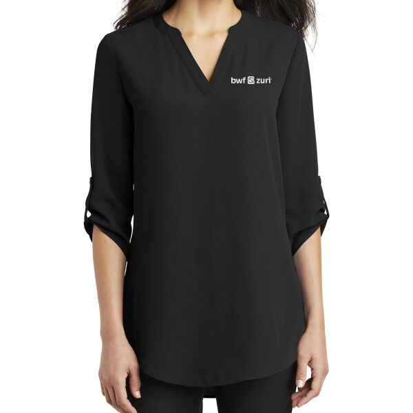 Port Authority Women's 3/4 Sleeve Tunic Blouse - Embroidered Logo Thumbnail