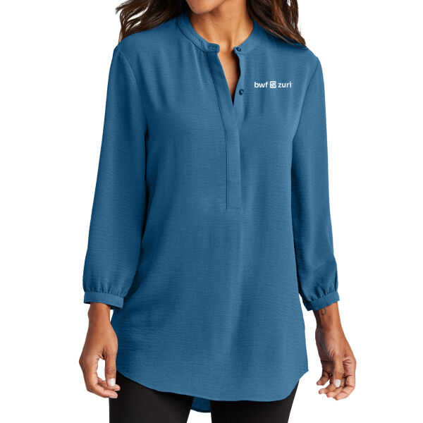 Port Authority Women's 3/4 Sleeve Textured Crepe Tunic - Embroidered Logo Thumbnail