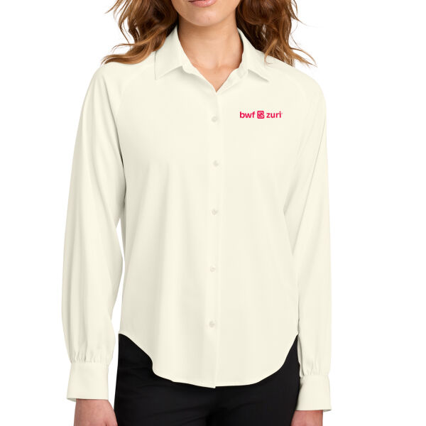 Mercer+Mettle Women's Long Sleeve Buttery Soft Blouse - Embroidered Logo Thumbnail