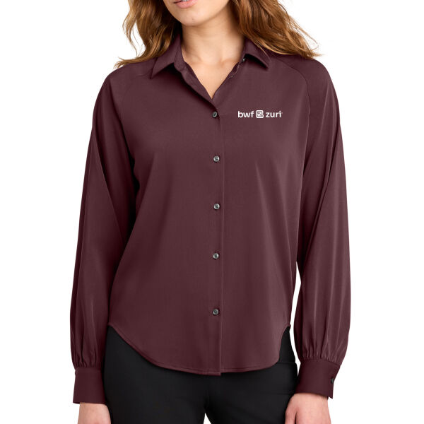 Mercer+Mettle Women's Long Sleeve Buttery Soft Blouse - Embroidered Logo Thumbnail