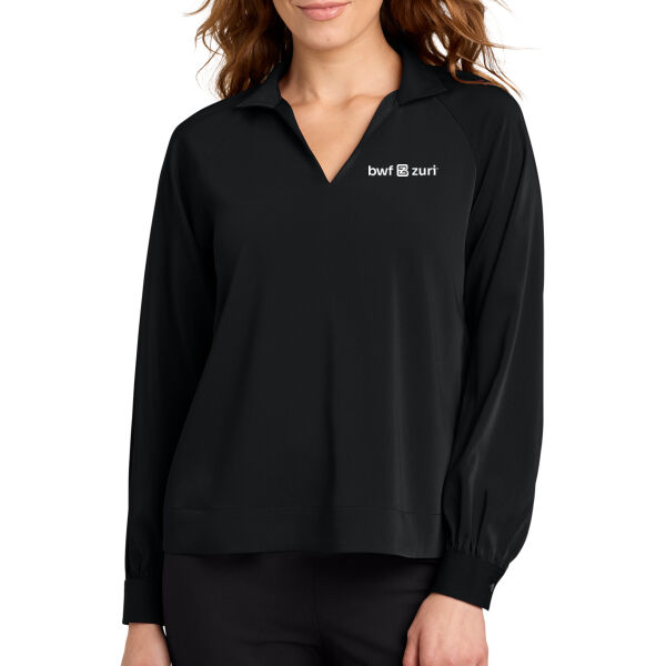 Mercer+Mettle Women's Long Sleeve Buttery Soft Popover Blouse - Embroidered Logo Thumbnail