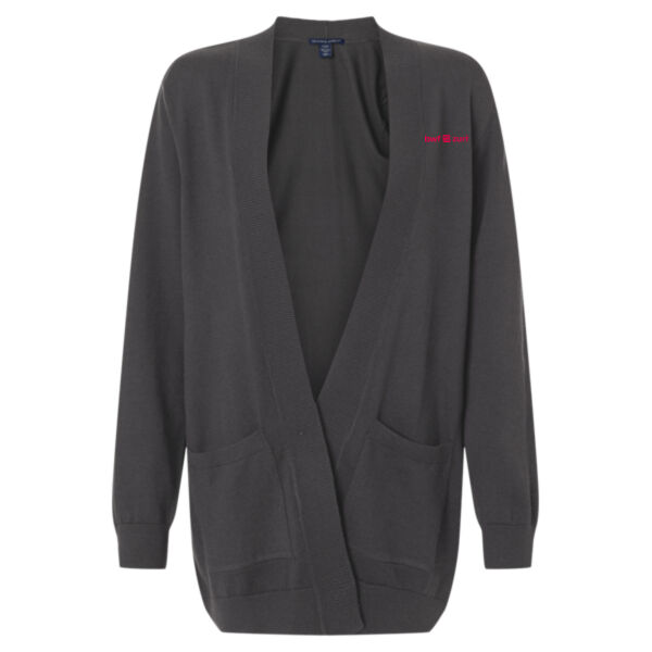 Devon & Jones Women's New Classics Open Cardigan Sweater - Embroidered Logo Thumbnail